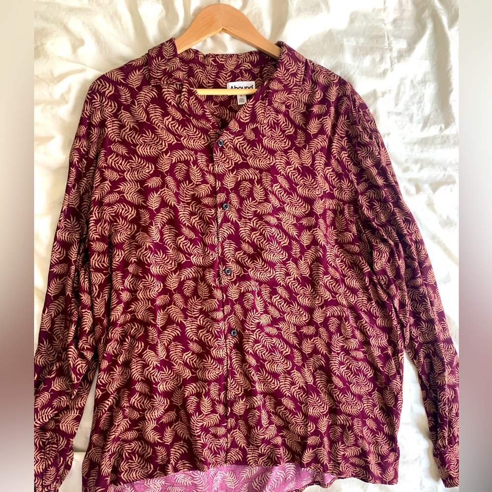 Abound long sleeve casual button down viscose shirt - Extra Large